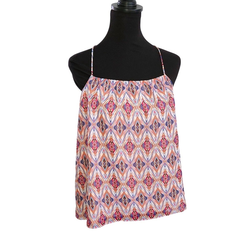 Banana Republic Ikat Red & Blue Lined Camisole Medium NWT